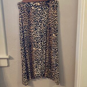Faithfull the Brand Black and Tan long midi maxi wrap Skirt leopard cheetah